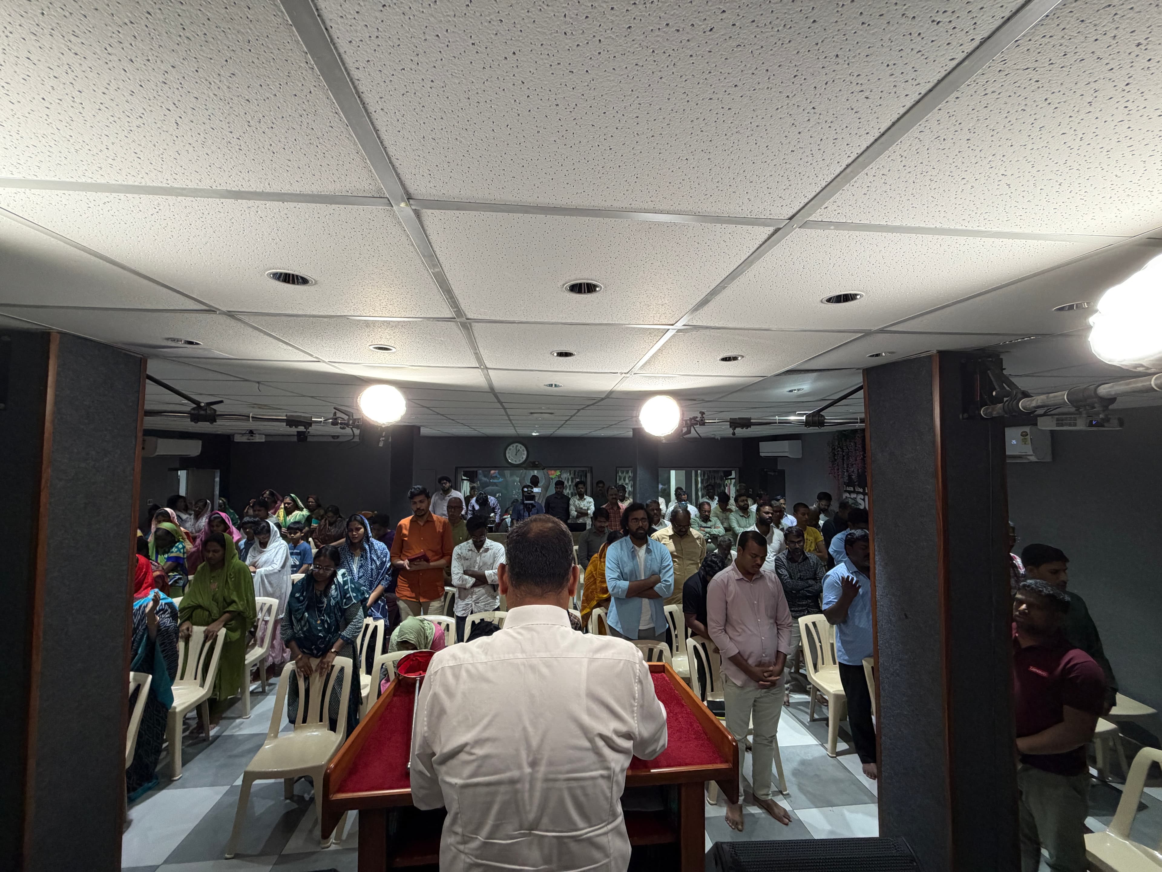 Congregation gathered in prayer